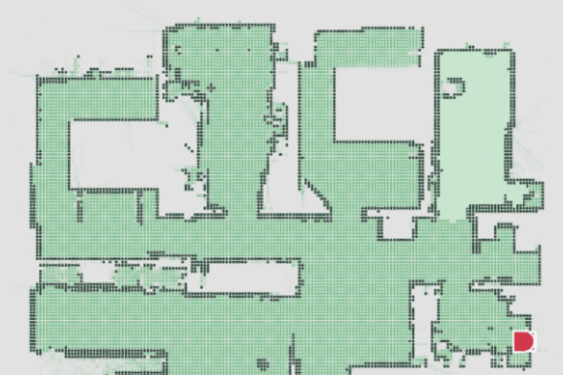 Karte der Wohnung mit bereits gereinigten Bereichen